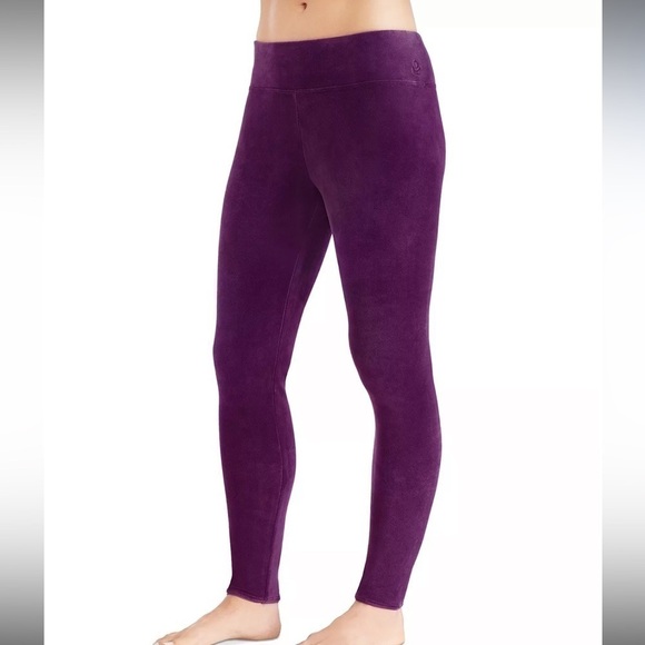 Cuddl Duds ribbed Double Plush Velour Legging eggplant XS New - Picture 3 of 9